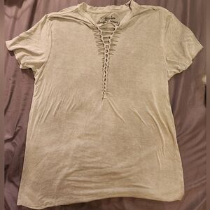 Affliction Distressed Grey Top